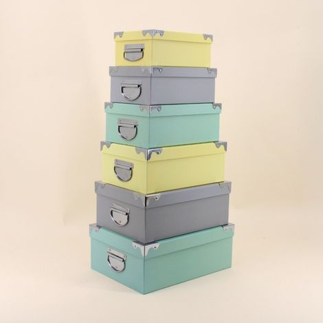 Set de 6 boites de rangement tricolores (1/5)