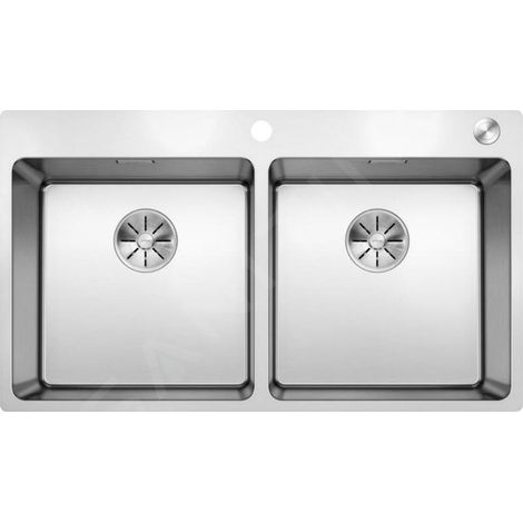 Blanco Andano 400 - Évier 865x500 mm avec commande excentrique PushControl, inox 525249 (1/4)