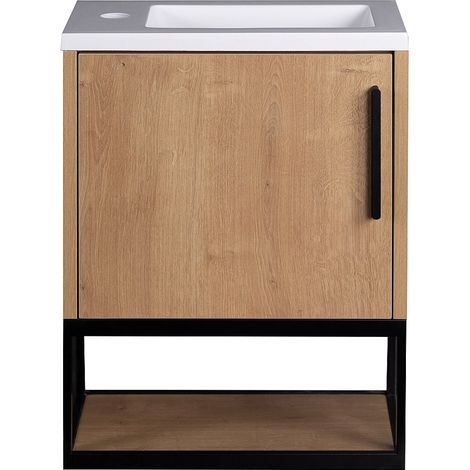 Mobile Lavabo sospeso con nicchia 40 cm Naturale Chiaro - LOPENA