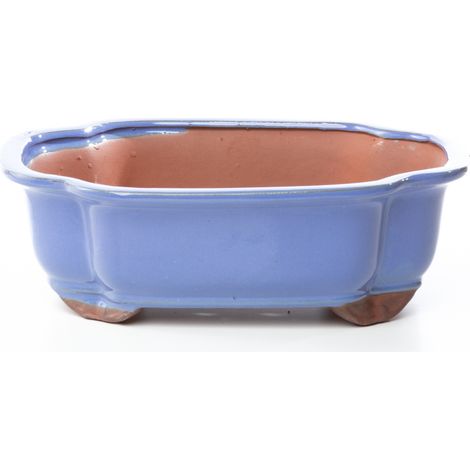 Vaso bonsai smaltato rettangolare cm. 25 Azzurro (1/2)