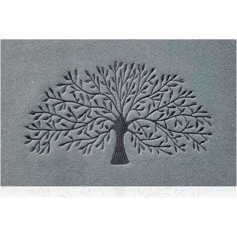 1 Tapis De Porte Arbre De Vie Caoutchouc Antidérapant Absorbant Lavable Intérieur Extérieur (1/5)