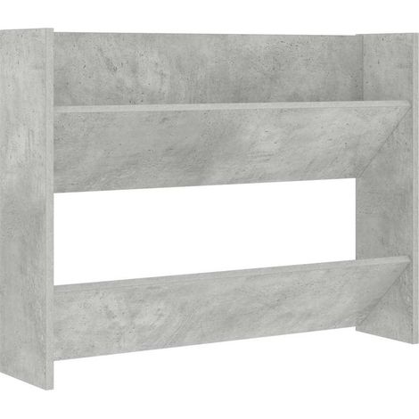 Scarpiera Mobile per scarpe a Muro Grigio Cemento 80x18x60cm in Legno Multistrato (1/5)