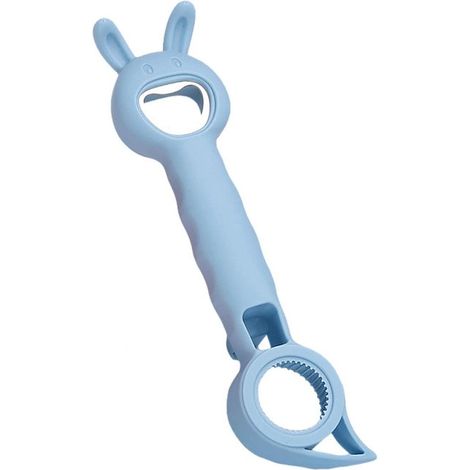Ouvre-boîte - Ouvre-bouteille - Bleu - 20 x 5 cm - Matériaux : PP, RVS - Outil pour seniors - Ustensiles de cuisine (1/5)