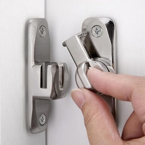 royaluxe - Loquet de porte 90/180 Verrou à came Verrou à tige de verrouillage push-pull Verrou coulissant (1/5)