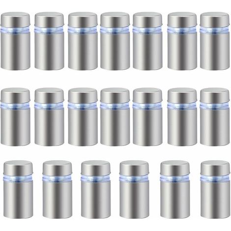 20 PCS Stainless Steel Advertising Screws Glass Standoff Fixings Bolts Holder Screws Sign Advertising Nails Hardware Mounts Screws Frameless Standoff Clamp For Glass 12 x 20mm (1/5)