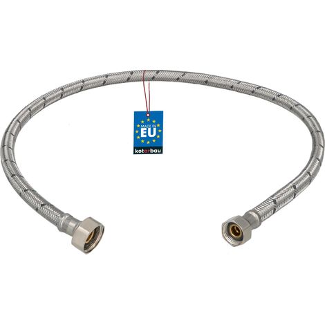 KOTARBAU® Flexible Robinet 1/2"x3/8" - Tuyau Robinet 80cm - Acier Inoxydable - Rallonge Robinet Cuisine Flexible - Tuyau Robinet Cuisine Flexible - Tuyau Flexible Plomberie - Argent (1/4)