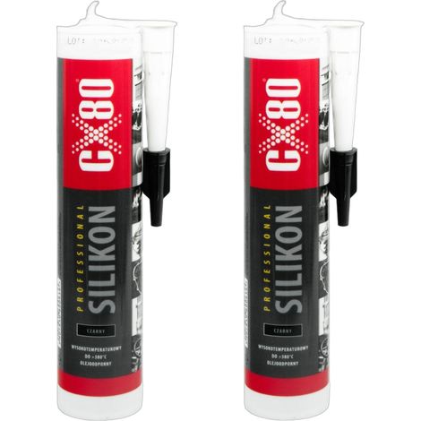 CX80 Sigillante siliconico nero ad alta temperatura per macchinari 2x310g (1/2)