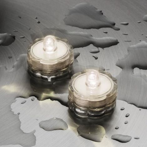 Set 2 candeline sommergibili a led bianco caldo per interno ed esterno (1/4)