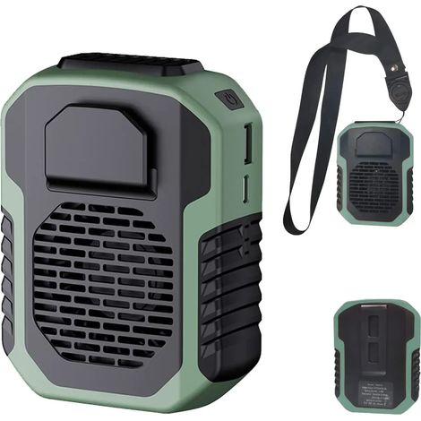 Tragbarer Handventilator (Blau) Mini-Gürtelventilator 2-in-1-Ventilator 6000 U/min Starker Luftstrom 3 Geschwindigkeiten Wiederaufladbarer Gürtelclip-Ventilator mit USB-Anschluss für Outdoor-Aktivität