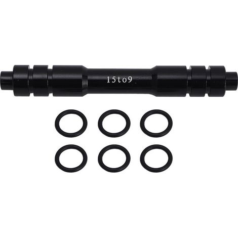 Adaptateur d'axe de fourche de roue de vélo 15 mm vers 9 mm, axe traversant avant, blocage rapide, pour conversion 100 mm/3,94 pouces (1/5)