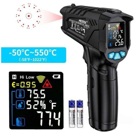 BARKBUSTERS Thermomètre infrarouge laser professionnel sans contact, pistolet de température infrarouge -50°C à 550°C (1/4)