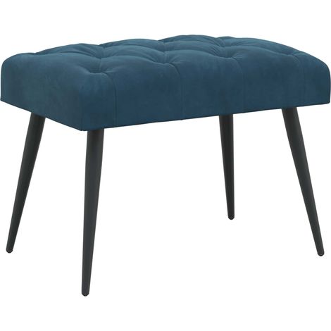 Bench with Button Tufted Blue 60 x 40 x 45 cm Velvet vidaXL (1/5)