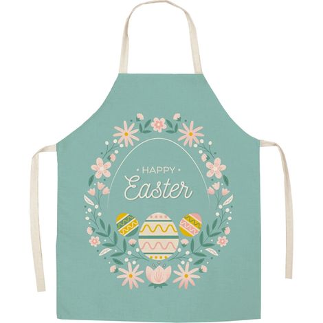 Tablier De Cuisine - Polyester Imprimé Thème Pâques - Pour Adulte - Usage Multifonctionnel En Intérieur Et En Extérieur - 65 x 75 cm - 1 Pièce (1/5)
