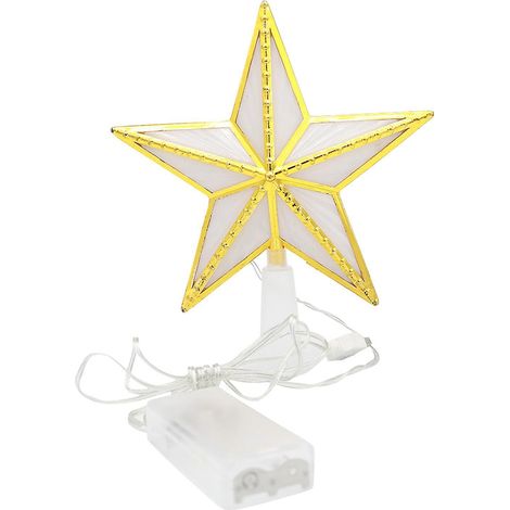 Weihnachtsbaumspitze mit Beleuchtung, Stern, USB- und Batteriebetrieb