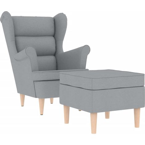 Maison Exclusive - Fauteuil avec repose-pied Gris clair Tissu
