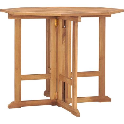 vidaXL Table à dîner pliable de jardin Ø90x75 cm Bois de teck solide (1/5)