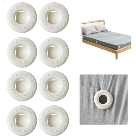 8 Pièces Tendeur Drap Housse, Attache Drap Housse, Feuille De Verrouillage sans Glissement, Pince Couette Fixation, Installation Facile, pour Tous les Protège-matelas, Couvertures, Literie (Vert) (1/5)