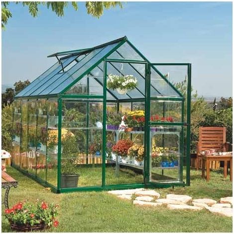 Palram - Canopia – Serre de jardin polycarbonate 5,66 m² – Structure aluminium résistante aux intempéries – Panneaux double paroi anti-UV – Ancrage au sol inclus