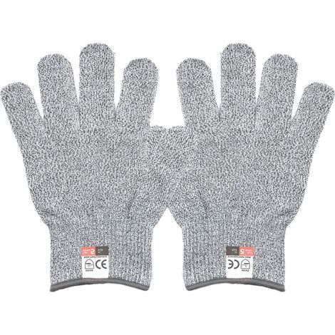 Gants anti-coupures de niveau 5 (taille XL, gris) — Gants de protection résistants à l'huile et à l'abrasion pour meuleuses d'angle, travail des métaux, réparation automobile et logistique (1 paire) (1/5)