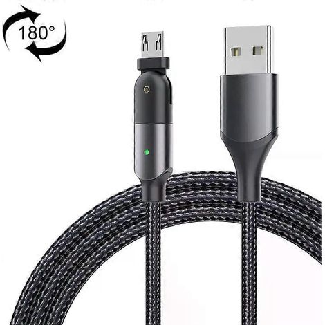 Câble de charge micro USB 2,4 A, coude rotatif à 180°, 1,2 m, gris (1/5)