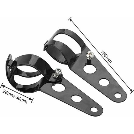 Phare De Moto Rond Led Lampe Frontale Avec Support Pour 7 Pouces, Clignotant Retro, Noir
