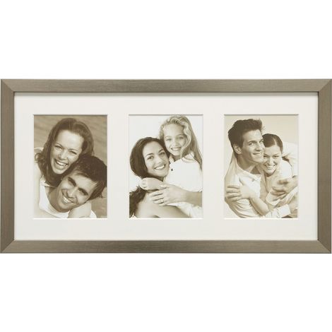 Cadre Photo pour 3 Photos Bois Argenté 15 x 20 cm (1/2)