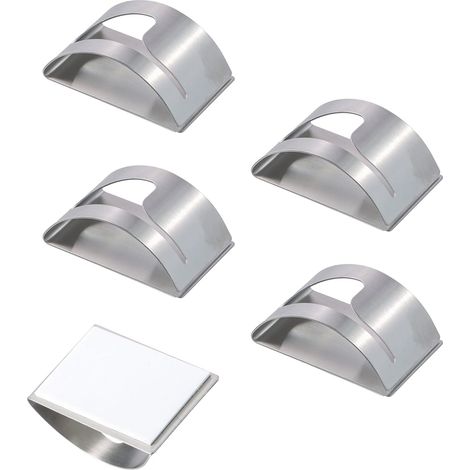 5 Pièces Porte Torchon Adhesif, Patère Autocollant Salle de Bain, Patère Torchons Cuisine Porte Serviette Adhésif, pour Serviettes de Bain,Torchons (1/5)
