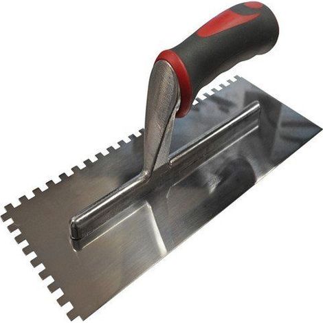 Faithfull SGTNOT6SS Soft Grip Notched Trowel Stainless Steel 11 x 4 1/2-inch