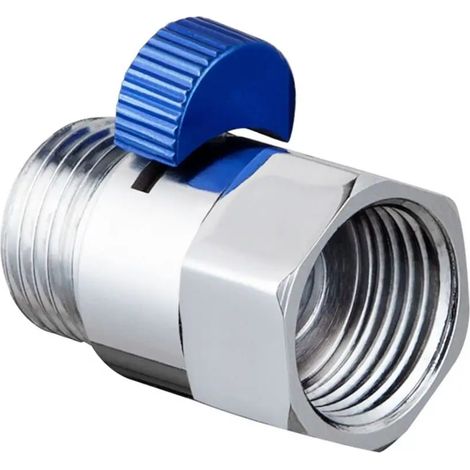 (B3-JF360107) Robinet de régulation de débit de douche en laiton, raccords femelle et mâle G1/2, robinet d'arrêt pour pommeau de douche, vanne de dérivation à ouverture rapide, pommeau de douche à mai (1/5)
