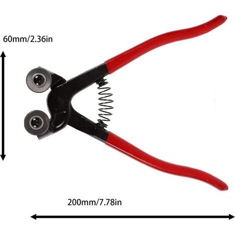 Pince à Carreaux, Pince Coupe-Verre, Pince Coupante pour Carrelage, pour la Céramique, Matériaux Divers, Carreaux de Verre Taillé (Rouge)
