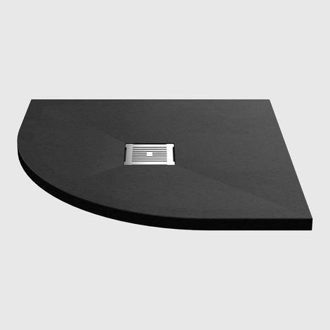 Nuie Slimline Black Slate Effect Quadrant Shower Tray 900mm x 900mm (1/5)