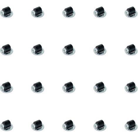 Emuca Lot von 20 Rollen für Möbel, für Schwenkdeckel, Durchmesser 13mm, Stahl und Kunststoff (1/4)