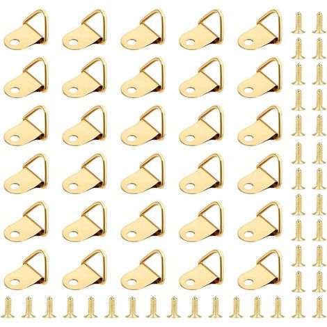 50 Fotohaken, dreieckige Ringe für Bilderrahmen, Wandhalterungen mit 50 Schrauben zum Aufhängen von Bilderrahmen und Möbeldekorationen. (1/5)