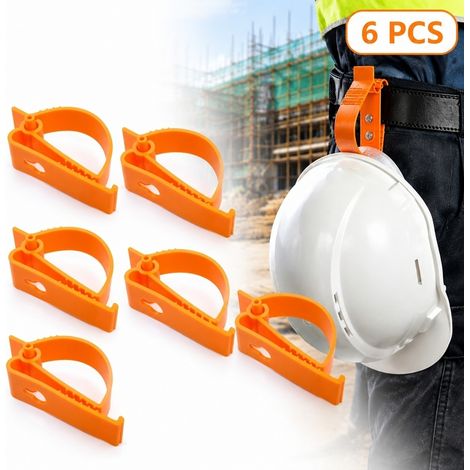 6 PCS clips de ceinture pour casque, supports de casque en plastique orange pour ceintures de travail et ceintures à outils (1/5)