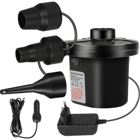 Elektrische Luftpumpe, Inflator-Deflator, Aufblasbare Matratzen-Inflator für Zuhause und Auto, Elektrischer Inflator mit 3 Luftdüsen für Campingmatratze, Aufblasbarer Pool
