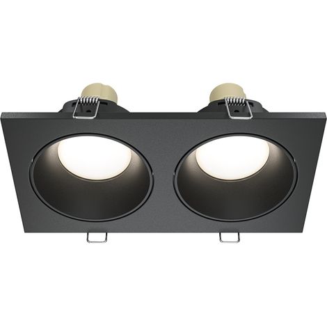 Plafonnier encastré Maytoni Zoom double GU10 IP65 noir (1/5)