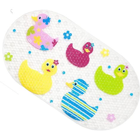Babybadematte, rutschfeste Badematte mit großem Saugnapf, farbenfroh (1/5)