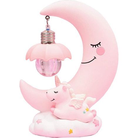 Einhorn-Mond-Nachtlicht für Kinder, Geburtstagsgeschenk, Heimdekoration (Rosa) (1/5)
