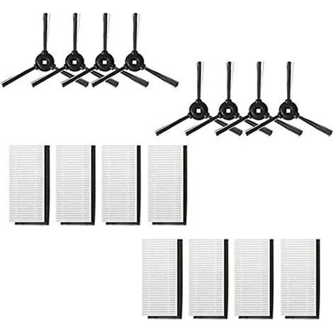 Kit d'accessoires pour aspirateur robot Lefant 8 brosses latérales et 8 filtres HEPA T700 M201 M501-A/M501-B/M520 M301 T800 (1/5)
