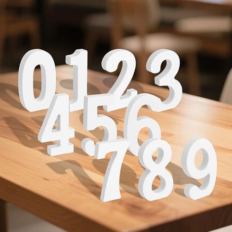 Unfinished Wooden Numbers Wooden Numbers Wooden Table Numbers Wall Decoration Cafe Home Party Wedding (1/4)