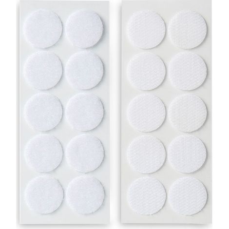 Discos adhesivos de cierre de gancho y bucle ø20mm. Blanco, 2146-2, Inofix (1/2)