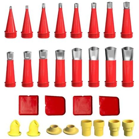 Lot de 24 buses en silicone et acier inoxydable - Buse universelle intégrée en caoutchouc - Kit d'outils - Pointes de cartouche en acier inoxydable - Buses - Finition d'étanchéité en silicone (1/5)