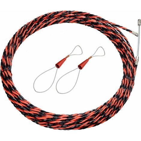 Aiguille Electricien 50M Tire Fil Electrique 5mm Diamètre Aiguille Tire Fil, rétractable d'installation pour tire Cable et rallonge en acier spiralé flexible tire fils electrique Tire fils d'électrici (1/5)