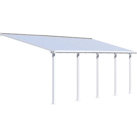 Palram – Pergola 21.8m² blanche en aluminium avec panneaux polycarbonate 16mm – Résistante aux intempéries – 704354 (1/5)