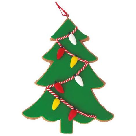 Árbol de Navidad colgante para decoración de árbol 90x125mm fabricado en arcilla color verde y marrón acabado mate (1/5)