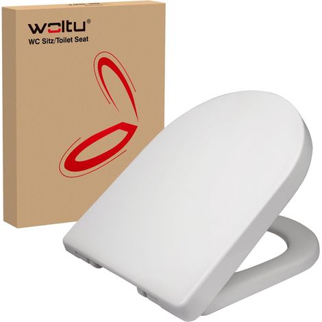 WOLTU D Shape WC Toilet Seats Soft Close Quick Release Heavy Duty Toilet Lid Cover (1/5)