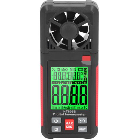 Anémomètre numérique portable haute précision avec écran LCD 2,26 pouces, mesure vitesse flux d'air pour voile et surf (1/5)