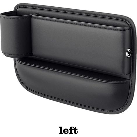 (Mise à niveau à gauche) Organisateur de siège auto multifonction pour combler l'espace entre les sièges avec porte-téléphone et porte-gobelet, sac de rangement en cuir PU pour l'intérieur de la voitu (1/5)