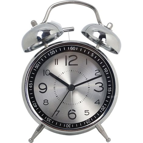 Réveil Big Ben à double cloche Réveil puissant pour gros dormeurs Horloge analogique à piles avec rétroéclairage pour table de chevet, chambre d'enfant, bureau Décoration esthétique (1/5)