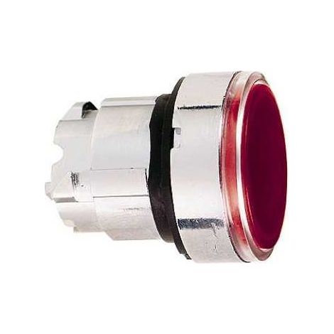 Cabeza pulsador luminoso diámetro 22 rasante roja embellecedor metálico
